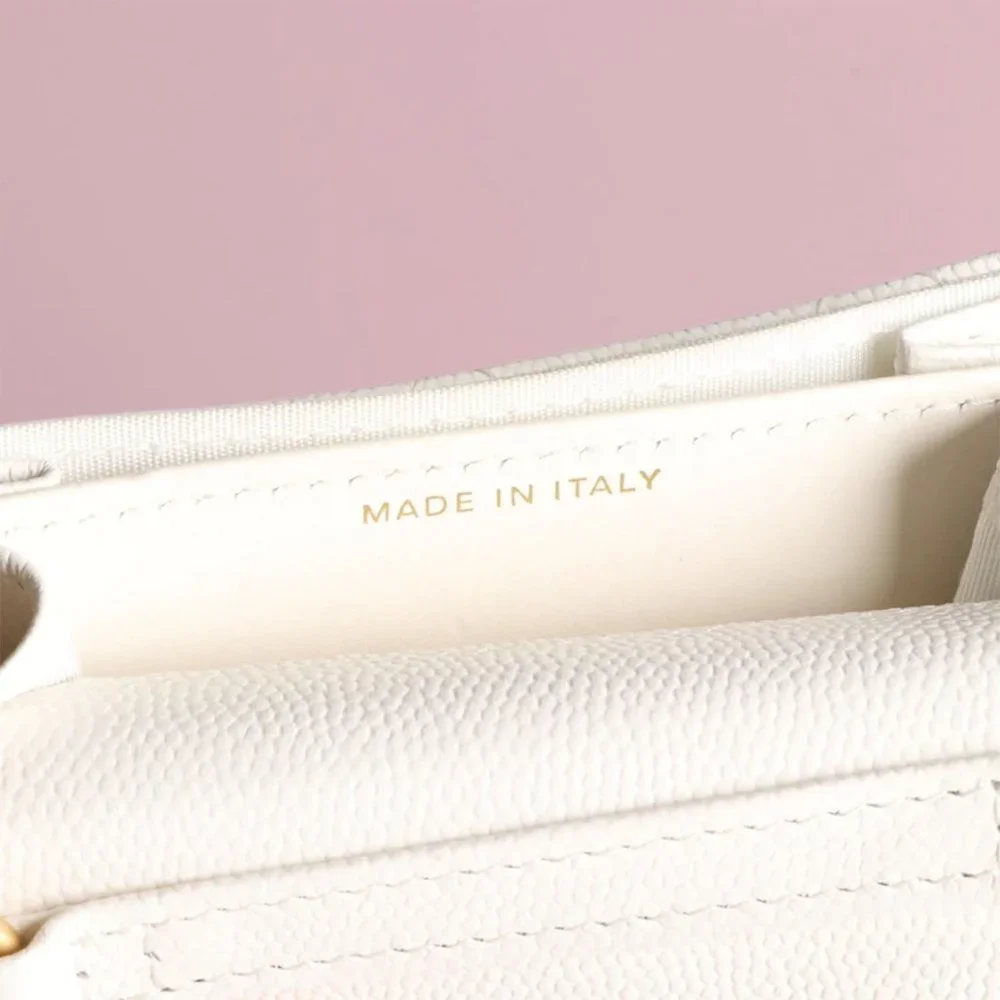 Chanel Plate Logo CC Flap Card Holder on Chain Quilted Caviar Mini - Picture 7 of 11